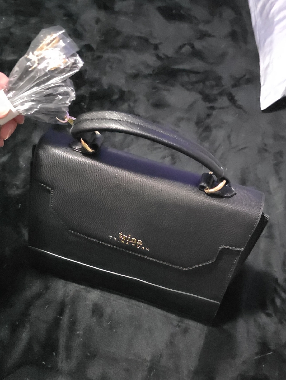 Black Top-Handle Satchel